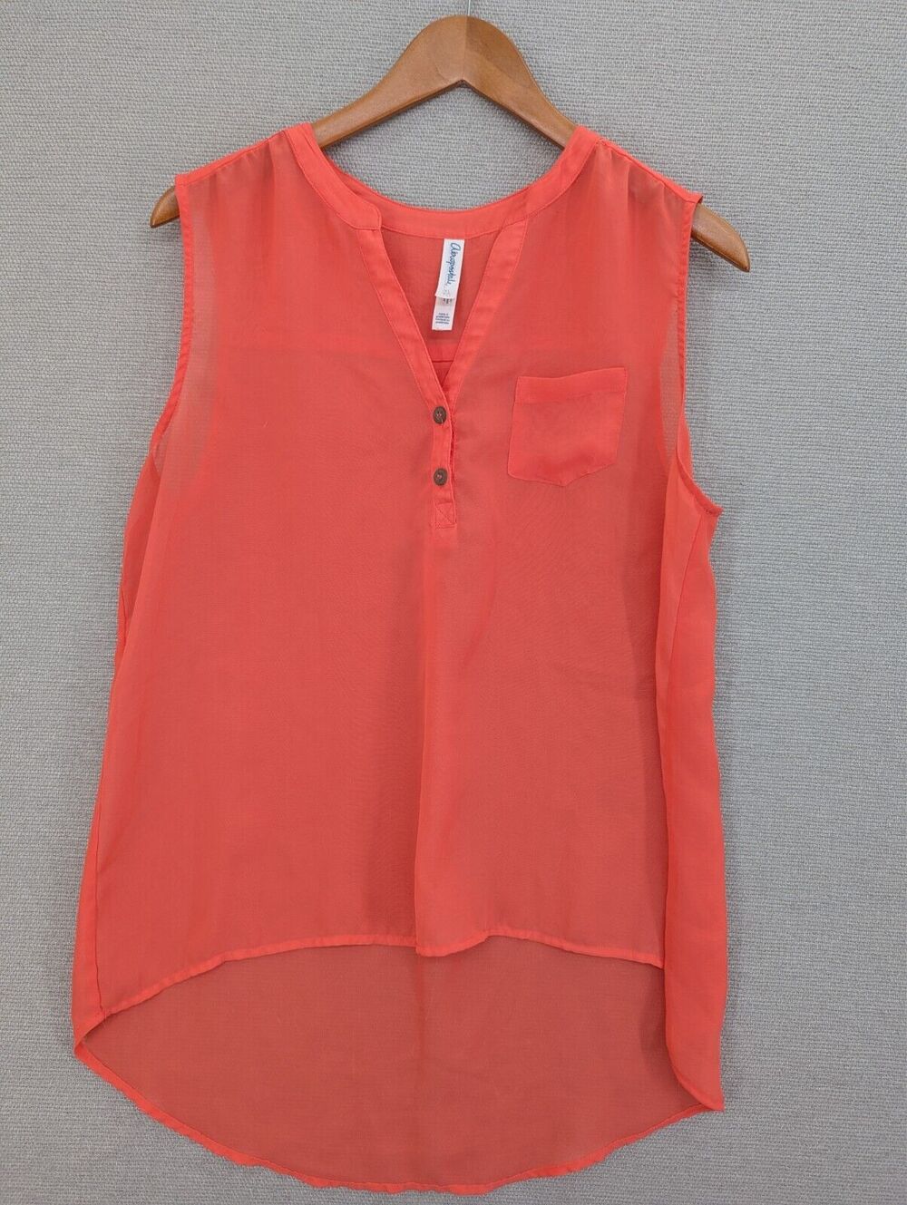 Aeropostale Shirt Blouse Size XLarge Sheer Coral -0325D114